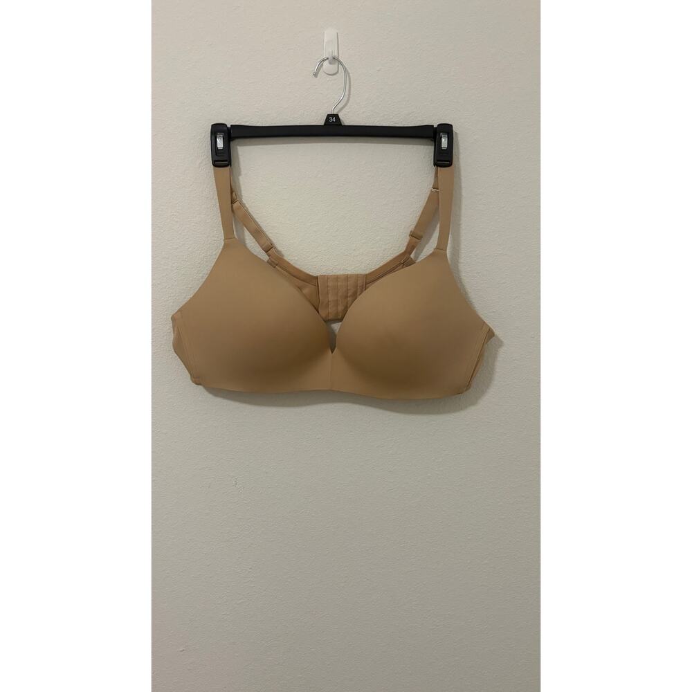 Cacique Simply Wirefree Plunge Bra Tan Size 46C Supportive Comfortable